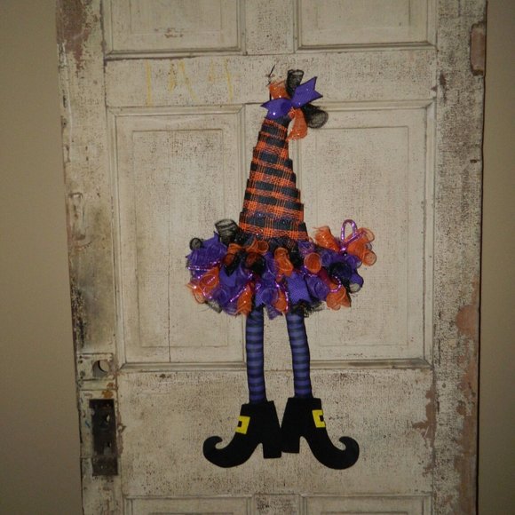 Witch Hat Wreath-Halloween Witch Hat-Witch Hat Wreath with Legs-Fall Witch Hat
